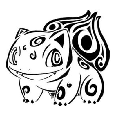 Tribal of Bulbasaur designs Fake Temporary Water Transfer Tattoo Stickers NO.10635